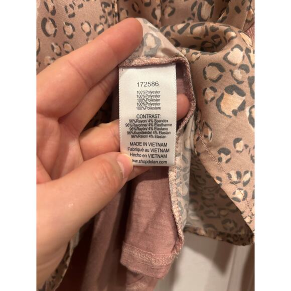 Anthropologie Dolan Miramar Leopard Print Long-sleeve Blouse in Pink Size M - Picture 8 of 8